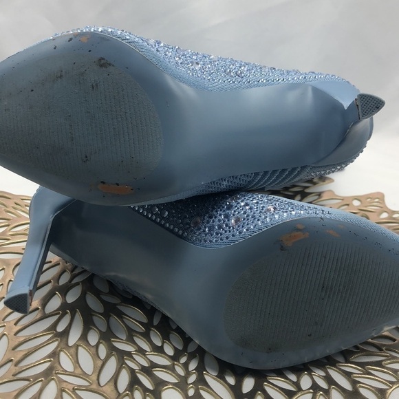 Steve Madden Baby Blue Maxwell Stiletto Point Toe Sock Booties Size 7 - Picture 9 of 10